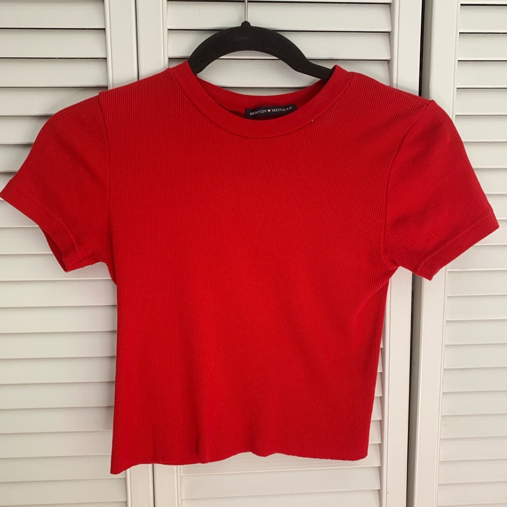 Cropped red Brandy Tee